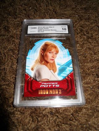 Iron Man 2 Die - Cut Trading Card Ah2 Gwyneth Paltrow As Pepper Potts Graded 10
