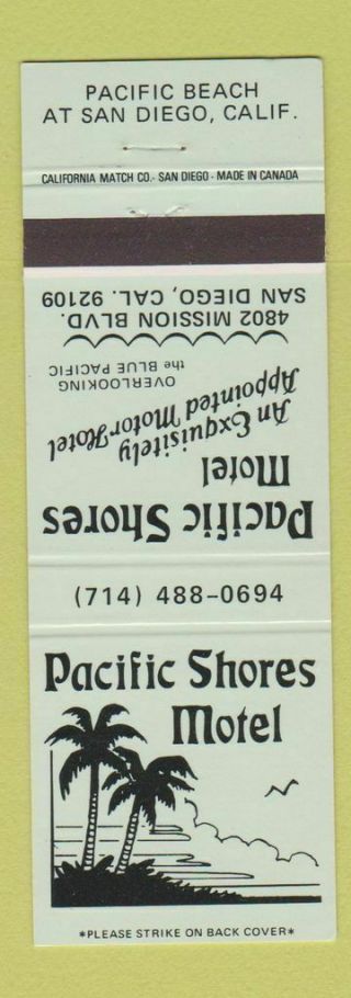 Matchbook Cover - Pacific Shores Motel San Diego Ca