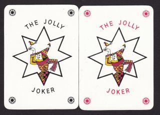 Jokers - Star Shaped - Figure With Bird - 2 Single Playing Cards