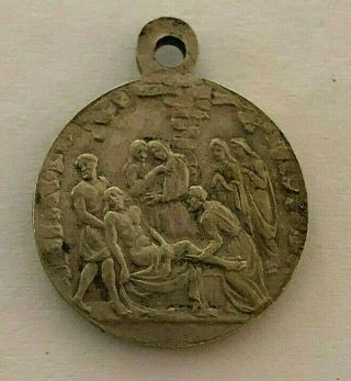 Antique Catholic Religious Holy Medal / Our Lady Of Sorrows / Pieta - France