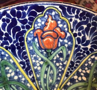 Casa Rugerio Plate Hand Painted Talavera Puebla Mexico 10 5/8 In.  Pottery Vtg 5