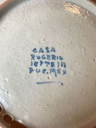 Casa Rugerio Plate Hand Painted Talavera Puebla Mexico 10 5/8 In.  Pottery Vtg 8