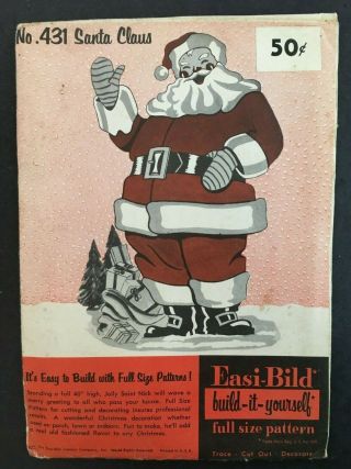Vintage Easy - Bild Pattern Wood Santa Claus Christmas Decor Craft Mid Cent Mod