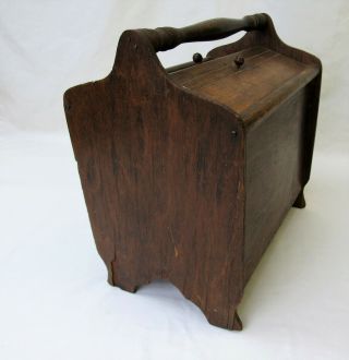 Antique Sewing Chest vintage box craft storage wood knitting basket flip lids 2