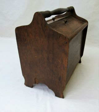 Antique Sewing Chest vintage box craft storage wood knitting basket flip lids 3