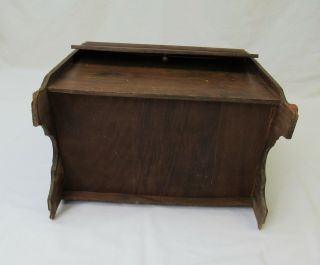 Antique Sewing Chest vintage box craft storage wood knitting basket flip lids 6
