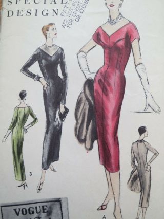 Vogue Special Design S 4653 Vintage Dress Sewing Pattern 14 Bust 32 50s 1950s