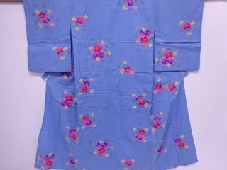 75942 Japanese Kimono / Antique Yukata / Flower & Plant