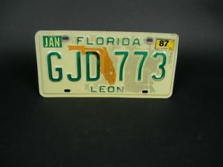 Vintage Florida License Plate Tag Leon County