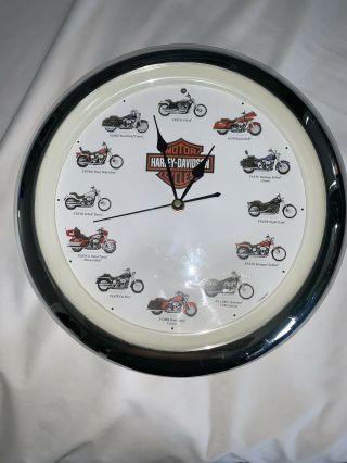 2002 Harley Davidson Motorcycle Wall Clock With Realistic Motorcycle Sounds