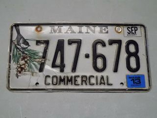 2013 Maine Commercial License Plate 747 - 678 Chickadee Fastfreeship