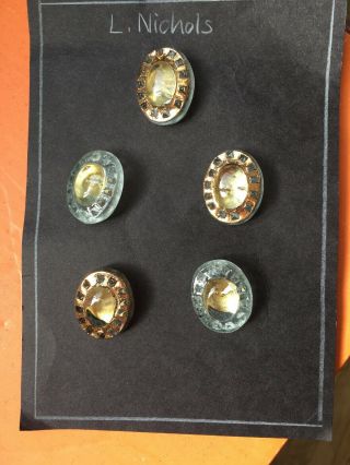 Lionel Nichols Unique Vintage Buttons 1940s - 1960s Group of 5 2