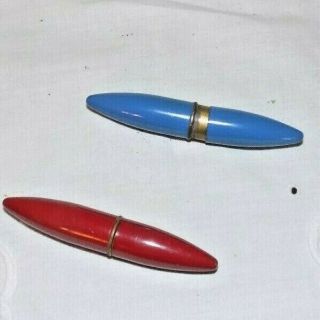 Red And Blue Bullett Shaped Cigarettelighters 1940 - 50 " S