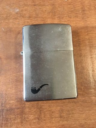 Vintage Zippo Lighter With Pipe On Front Estate Find.