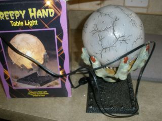 Vintage 1996 Twinkle Halloween Creepy Hand Table Light &