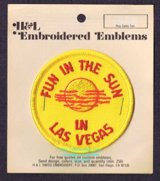 Lmh Patch Badge Las Vegas Slogan Motto Fun In The Sun Nevada Casino Gambling