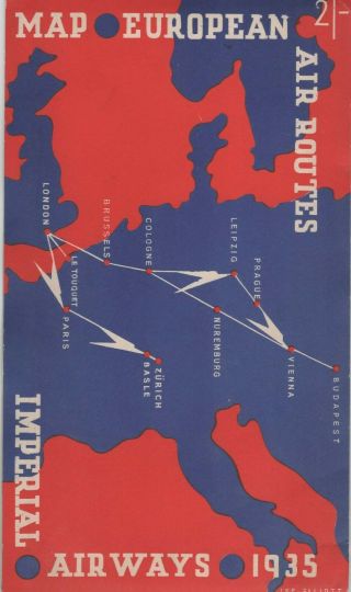 Imperial Airways European Route Maps Summer 1935