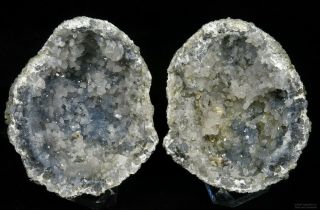Double Terminated Quartz Crystals Dolomite & Pyrite Blue Rind Keokuk Geode