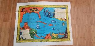 1957 Legend Of Sunken And Buried Treasure Map Van Schaack Co.  29 X 23