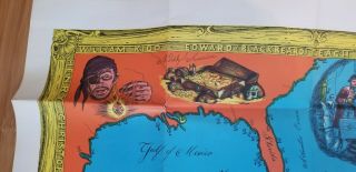 1957 Legend of Sunken and Buried Treasure Map Van Schaack Co.  29 X 23 4