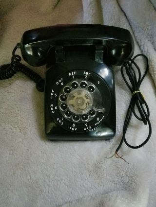 Vintage Black Rotary Dial Desktop Telephone