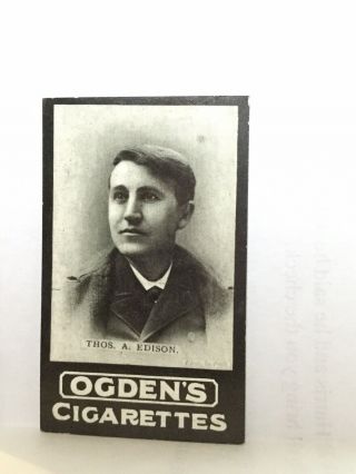 Thomas Edison Ogdens General Interest Tab Cigarette Photo Card No 14 Circa 1901