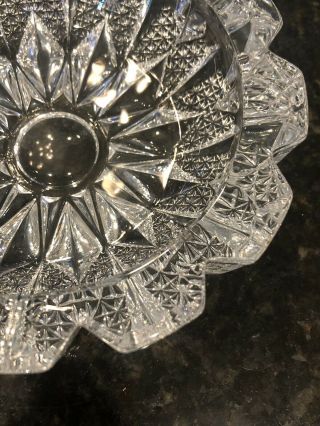 Vintage Heavy Cut Clear Glass Crystal Ashtray 6 