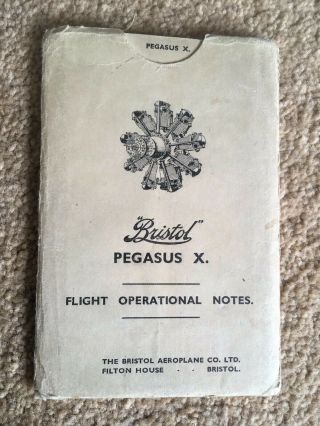 1940s Wwii Bristol Pegasus X Radial Aircraft Engine Swordfish Pilots Notes