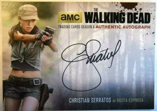 Walking Dead Season 4 Auto - Christian Serratos Rosita Espinosa Autograph Cs2