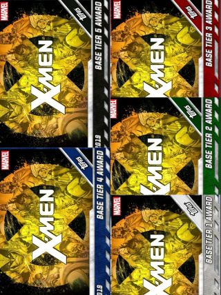 Topps Marvel Collect Card Trader X - Men Base Series Award Cards Set Of 5
