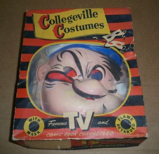 Vintage Popeye Halloween Costume With Mask 1950 