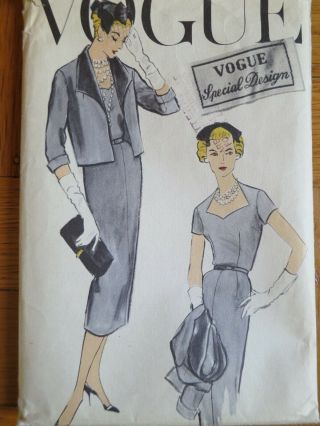 Vogue Special Design S 4825 Vintage Sewing Dress Pattern Size 14 Bust 34 1950s
