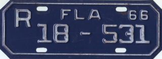 1966 Florida Motorcycle License Plate.