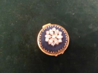 Pretty Little Vintage Pill Case With Rhinestones In