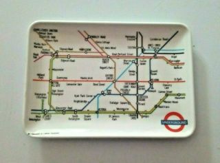 Vintage London Underground Map Souvenir Cigarette Tray Made In Italy Melamine