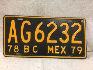 Vintage 1979 Baja California,  Mexico License Plate