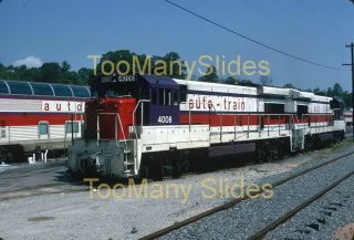 Slide - At Auto Train U36b 4008 & 4007 In 1974