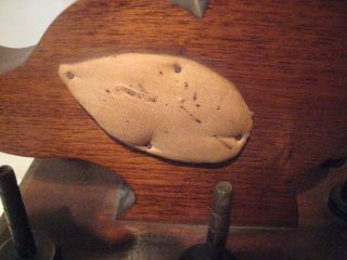 Vintage Wooden Bird Pin Cushion Thread Thimble Bobbin Scissors Holder w Drawer 8