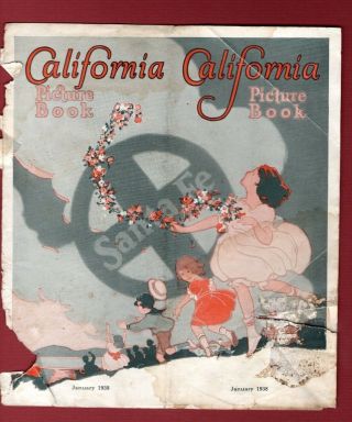 1938 Vintage California Santa Fe Railroad Picture Book