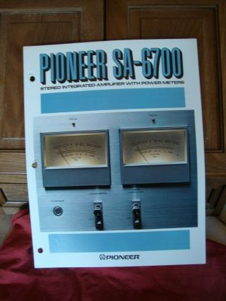 1978 Pioneer Sa - 6700 Amplifier Spec Sheet Booklet