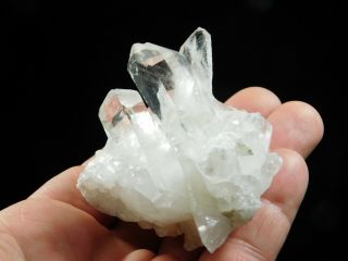 FIVE Points On This Very Translucent Quartz Crystal Cluster From Brazil 129gr e 2