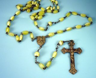 Vintage Thérèse Of Lisieux Estate Rosary - Oblong Smooth Beads Five Decades