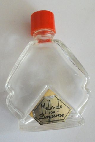 Vtg Mello - Glo For Daytime Mini Miniature Perfume Glass Bottle 2 - 1/4 "