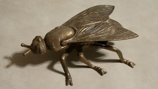 Vintage Brass Fly Bug Ashtray Cast Metal Italy Hinged Ornate Insect