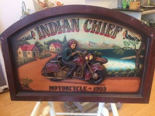 Harley Davidson Motorcycle Club 3d Pub Sign Hand Painted