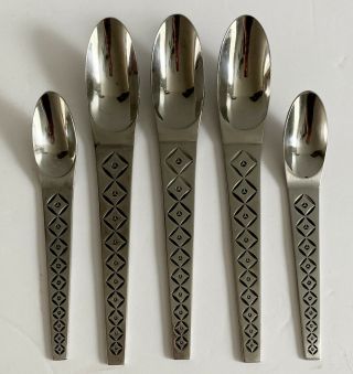 Mcm Stanley Roberts Stainless By Carl Aubock 5 Pc.  Spoons