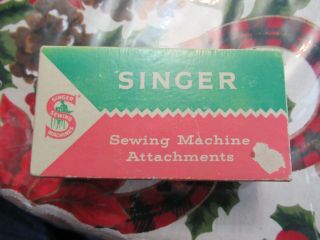 Vintage Singer Sewing Machine Attachments Box Oil Screwdrivers