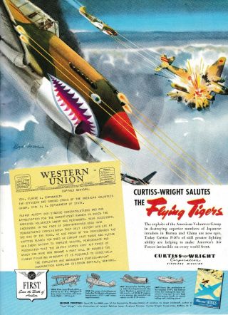 1942 Curtiss P - 40 Aircraft Ad 6/5/19f