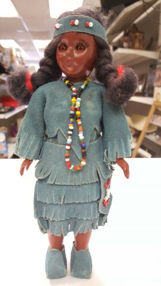 6225 Cherokee Native American Doll Made By:the Qualla Reservation Cherokee,  N.  C.