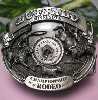 Vintage 1987 Siskiyou Championship Rodeo Limited Ed.  Belt Buckle Buffalo Mn